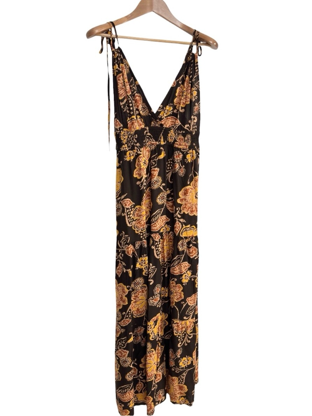 New Patrons of Peace Thalia Maxi Dress Small Brown Floral Boho Strap Sleeveless - Picture 2 of 12